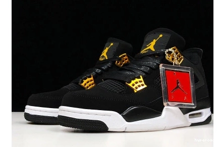 Hyperoad AIR METALLIC JORDAN BLACK “ROYALTY” 4 MENS GOLD-WHITE 1203